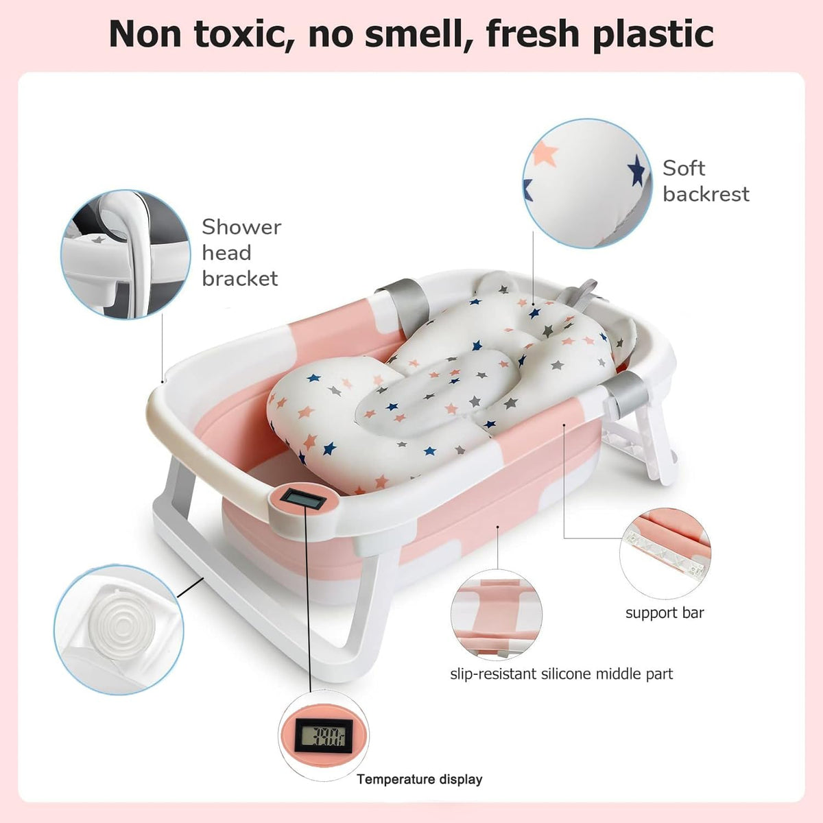 Baby Bath Tub Foldable Bathtub | Pink