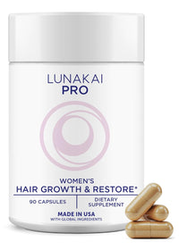 Lunakai PRO USA Made Women’s Hair Growth & Restore Vitamins – Advanced 15+ Nutrient Complex for Visible Results
