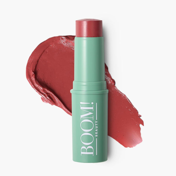Boomstick Rose Nude ® All-in-One Cream Blush for Cheeks, Eyes & Lips, Long-Wearing, Blendable Makeup Blush Stick for Mature Skin, Cruelty-Free Lip Cheek Tint with Skincare Benefits-Rose Nude