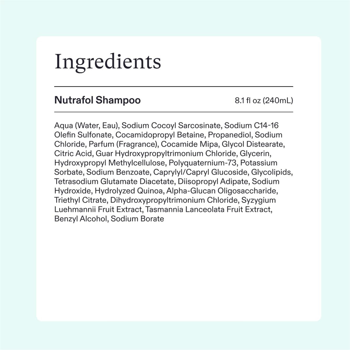 Nutrafol Shampoo, Cleanse and Hydrate Hair and Scalp, Improves Hair Volume, Strength and Texture, Physician-formulated for Thinning Hair, Color Safe, Sulfate Free