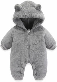 Girls Ballet Leotard Baby Girls Boys Winter Clothes Snowsuit Teddy Bear Onesie Outfit Newborn Fleece Jumpsuit Romper Coat Hooded Suit Baby Girl Bodysuit Lace (Brown, 3-6 Months)