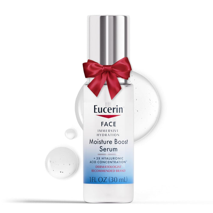 Eucerin Immersive Hydration Smoothing Face Serum, Ultra-Lightweight Hyaluronic Acid Serum Reduces the Look of Fine Lines and Wrinkles, Holiday Gifts for Self Care, 1 Fl Oz Bottle