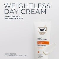 RoC Multi Correxion Revive + Glow Vitamin C Sunscreen Broad Spectrum SPF 30 Face Moisturizer (1.7 oz) with Retinol Eye Cream Packette