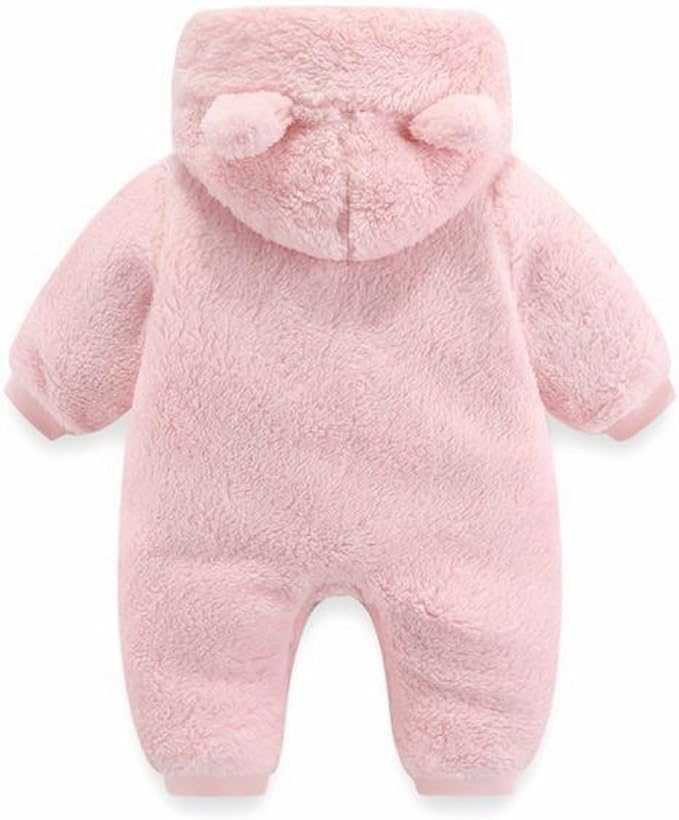 Girls Ballet Leotard Baby Girls Boys Winter Clothes Snowsuit Teddy Bear Onesie Outfit Newborn Fleece Jumpsuit Romper Coat Hooded Suit Baby Girl Bodysuit Lace (Brown, 3-6 Months)