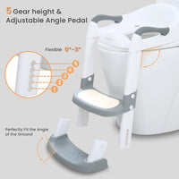 Potty Training Seat, Toddler Step Stool, 2 in 1 Potty Training Toilet for Kids,Grey