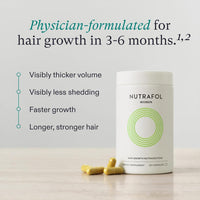Nutrafol Women's Hair Growth Supplements and Hair Serum, Ages 18-44, Clinically Tested for Visible Thickness and Strength - 1 Month Supply, 1.7 Fl Oz Bottle
