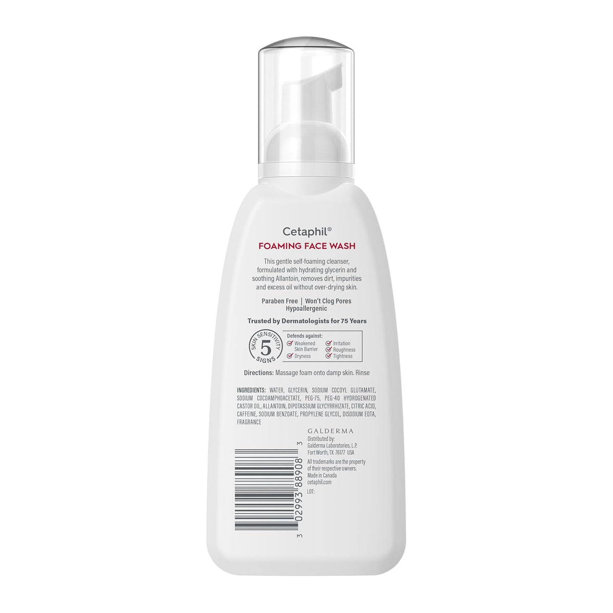 Cetaphil Redness Relieving Foaming Face Wash For Sensitive Skin, 8 Fl Oz
