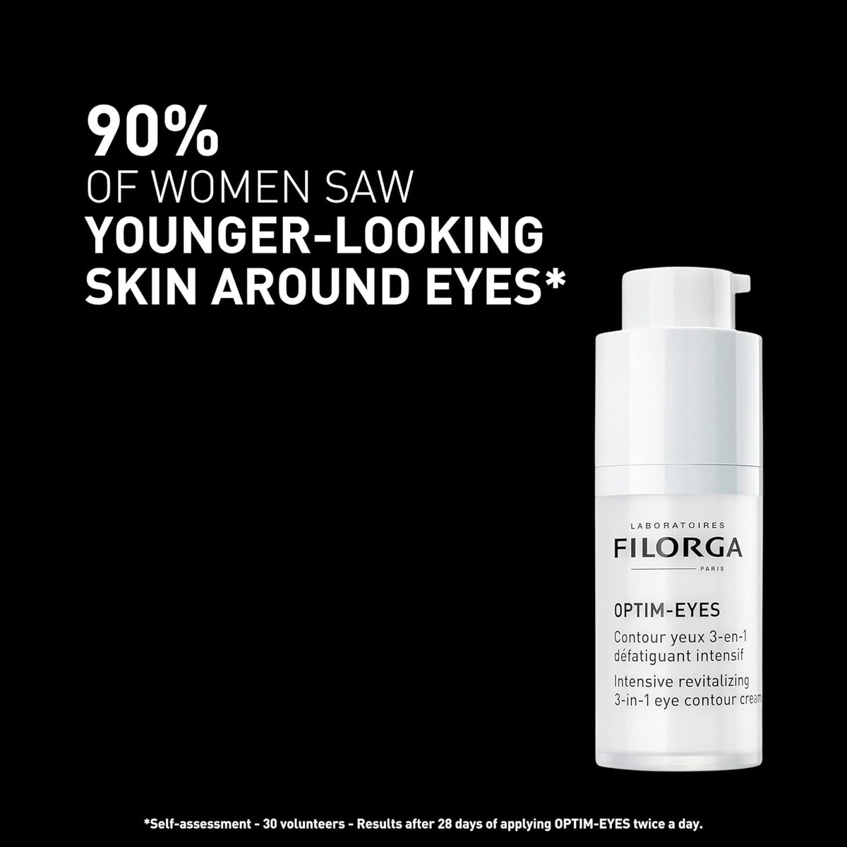 Filorga Optim-Eyes Eye Cream, Revitalizing 3-in-1 Skin Treatment for Rapid Reduction of Dark Circles, Wrinkles & Puffiness Around the Eyes, 0.5 fl. oz.