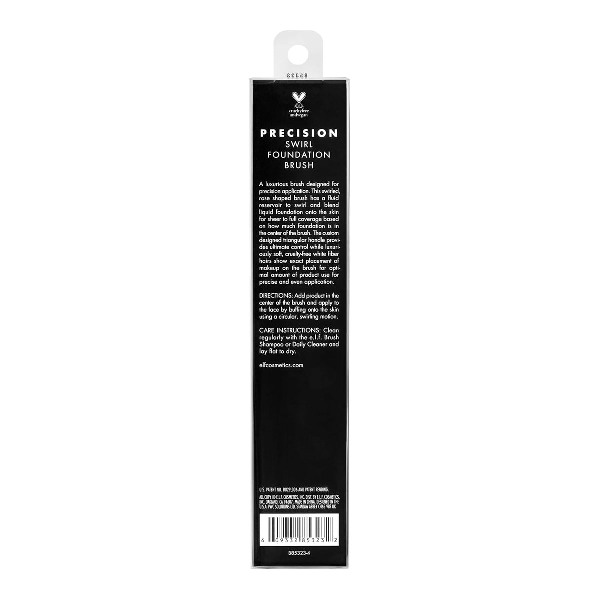 e.l.f. Precision Swirl Foundation Brush, Blends Liquid Foundation Smoothly Onto Skin, Triangular Handle For Ultimate Control, Vegan & Cruelty-Free