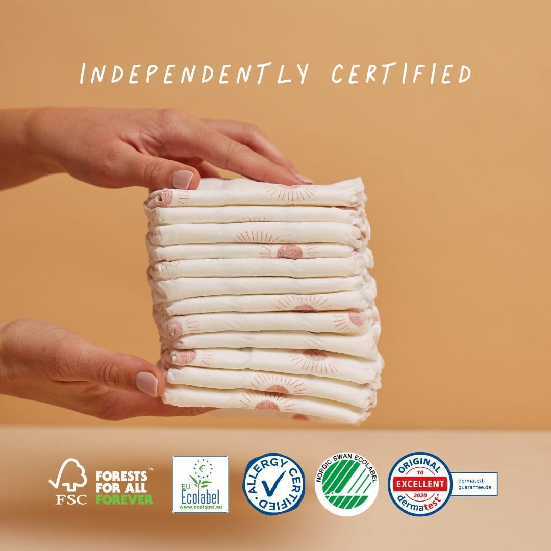 Joonya Baby Nappies, Size 2 S (3-6 kg) - 1 Bag of 30 - Non Toxic, Eco-Friendly, High Absorbency, Overnight Use, Ultra Slim & Soft - Made in Denmark