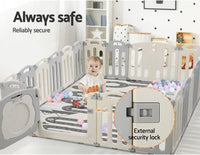 Keezi Baby Playpen, 20 Panels Babies Play Pen Toddlers Fence Yard Padded Mat Outdoor Indoor Child Activity Centre for Kid