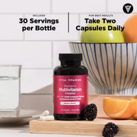 Vital Vitamins Women's Multivitamin Complex with Collagen & Hyaluronic Acid |  60 Capsules