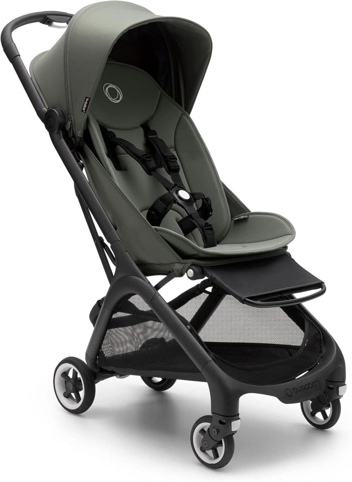 Bugaboo Butterfly Ultra Compact Travel Stroller, Small & Lightweight, Easy 1-Second Fold, Ergonomic and Extra Spacious City Pushchair from Baby to Toddler, Comfortable Steering, Forest Green