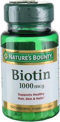 Nature's Bounty Biotin 1000 mcg Tablets, Strawberry, 100 Count, Pack of 3-USA Made