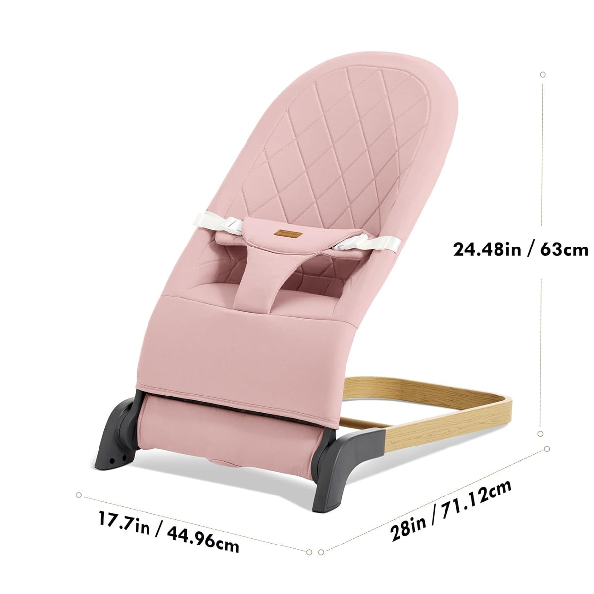 Soft & Foldable Baby Rocker with Adjustable Recline, Premium Linen Fabric & Strong Metal Frame