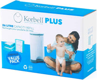 Korbell Nappy Disposal Refill, Green, 3 count, Plus - 26L