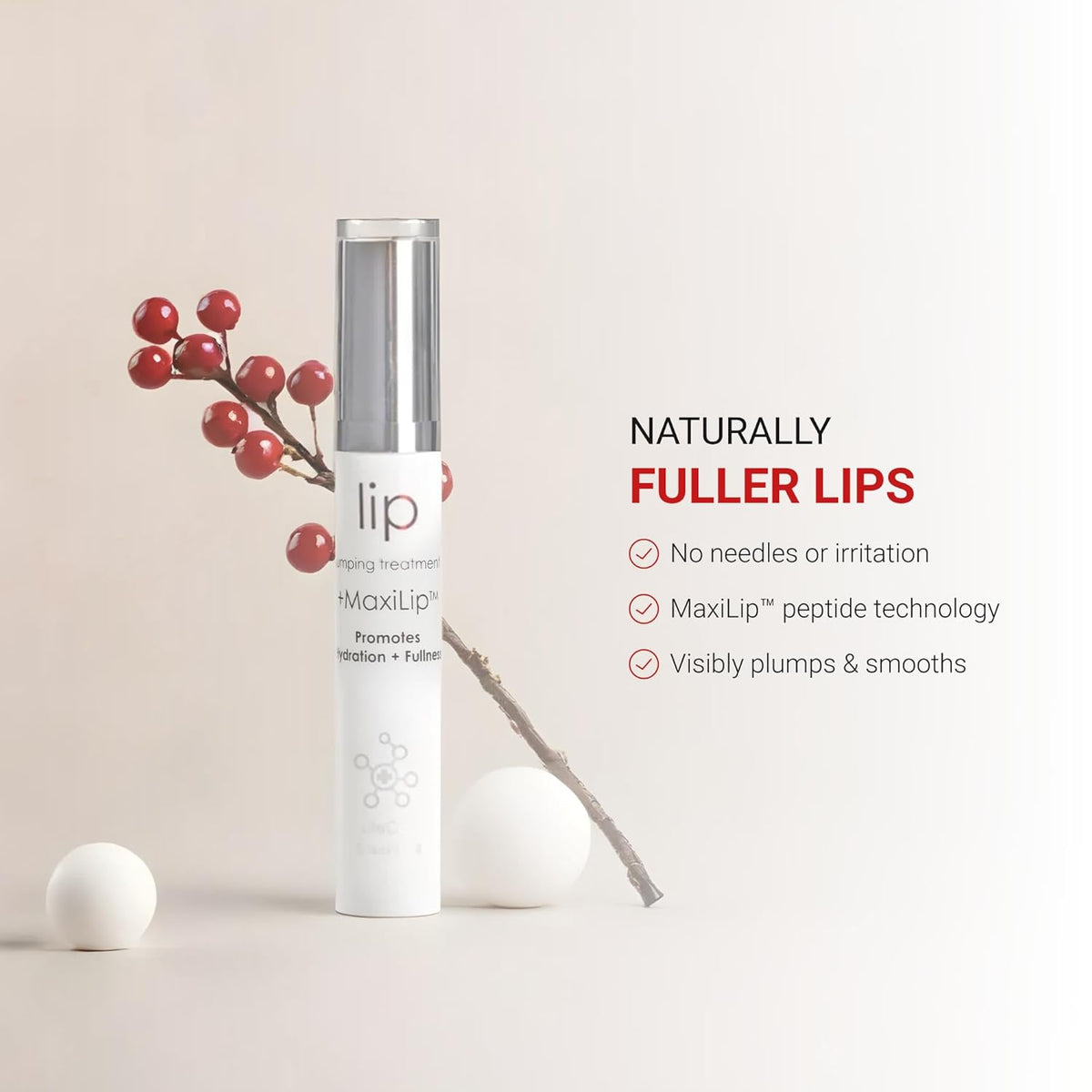 LifeCell Lip Plumping Treatment – Glossy Balm with MaxiLip Peptides for Fuller