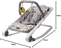 BABABING | Rockout 2 Baby Rocker | 3 Position Reclining Baby Bouncer with Ellie Elephant Print