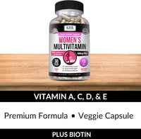 Kaya Naturals Women's Multivitamin, Overall Healthy Antioxidant, and Immune Support, Vitamins A, D, C, E, Biotin, Folic Acid, & Multi-Mineral, Energy & Metabolism Vitamin Supplement 30 Count