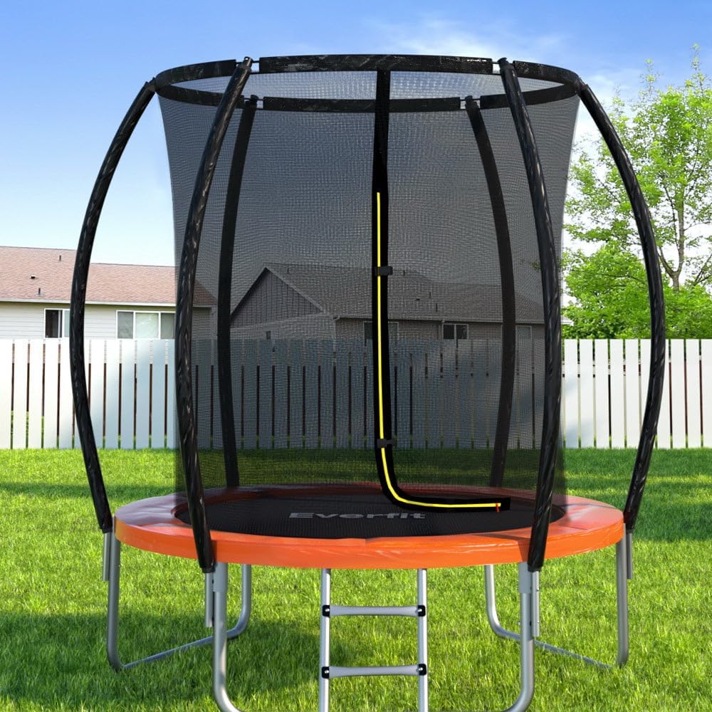 Everfit Trampoline for Kids 6FT Rebounder Round Mini Trampolines Orange