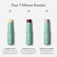Boomstick Trio ® Color 3 Pack Cream Blush Makeup, Color Blush Stick, Highlighter Stick & Moisturizer for Cheeks, Eyes & Lips, Blendable Vegan Boom Sticks by Cindy Joseph for Older Women, BOOM Beauty