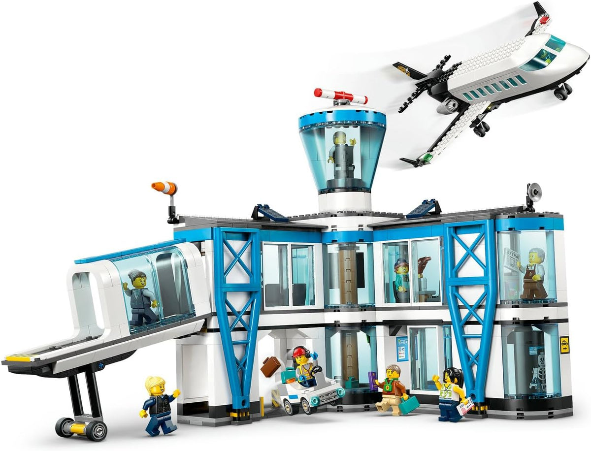 LEGO® Airport with Airplane 60502 Toy Model Airport Building Set for Boys, Girls and Fans of Toy Airplanes - Build Together Set for 1 to 4 People - 9 Minifigures - Birthday Treat for Ages 8+