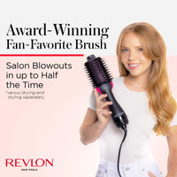 REVLON One-Step Volumizer Hair Dryer and Styler, for Less Frizz, More Shine, and Reduced Heat Damage for Salon Style Round Brush for Blowout, Black