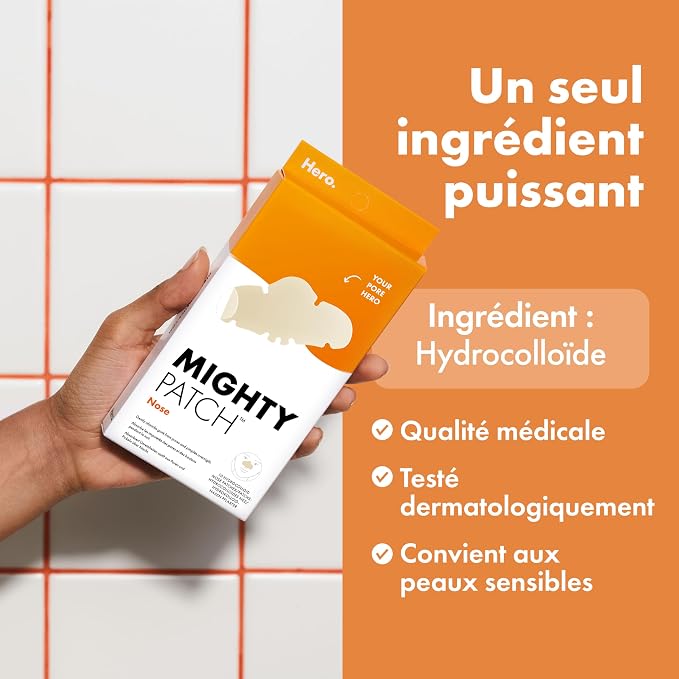 Hero Cosmetics Mighty Patch Nose, XL Hydrocolloid Spot Patches for Overnight Use, Absorb Gunk in 6 to 8 Hours, 10 Patches