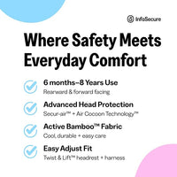 InfaSecure Accomplish More Car Seat, 6 Months to 8 Years, Dusk