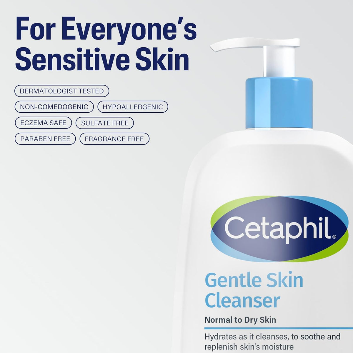 Cetaphil Face Wash, Hydrating Gentle Skin Cleanser for Dry to Normal Sensitive Skin, 16 oz 2 Pack, Fragrance Free, Soap Free and Non-Foaming