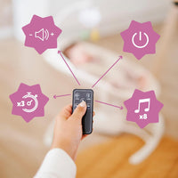 Badabulle Baby Swing Buddy Cream, Remote Control Electric Side-to-Side Baby Swing Chair from birth - 3 swing speeds - 8 lullabies - Play arch