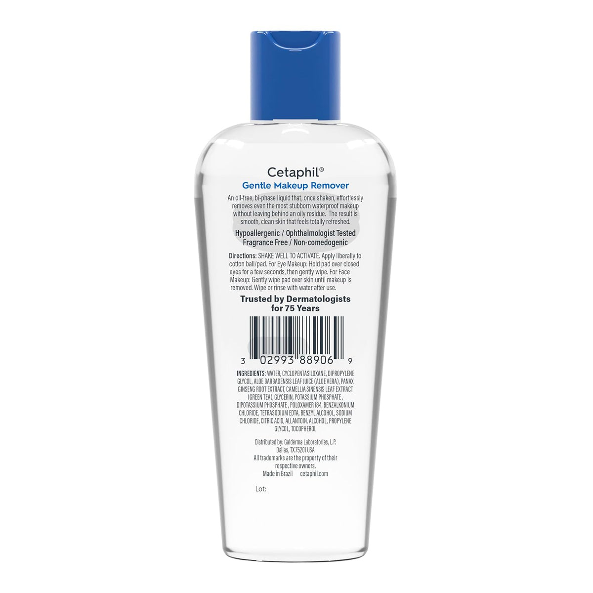 Cetaphil Gentle Waterproof Makeup Remover, 6.0 Fluid Ounce
