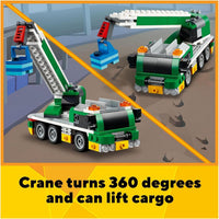 LEGO® Creator 3in1 Race Car Transporter 31113 Toy Truck and Trailer Building Kit;Car Transporter Toy;Crane Toy or Tugboat
