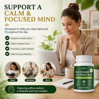 Zafira Organics Recovery Foundation Capsules | Mood & Mental Focus Support | Daily Wellness & Digestive Comfort | Saffron Extract, Myo-Inositol, Magnesium & Ginger Extract | Non-GMO | 60 Capsules