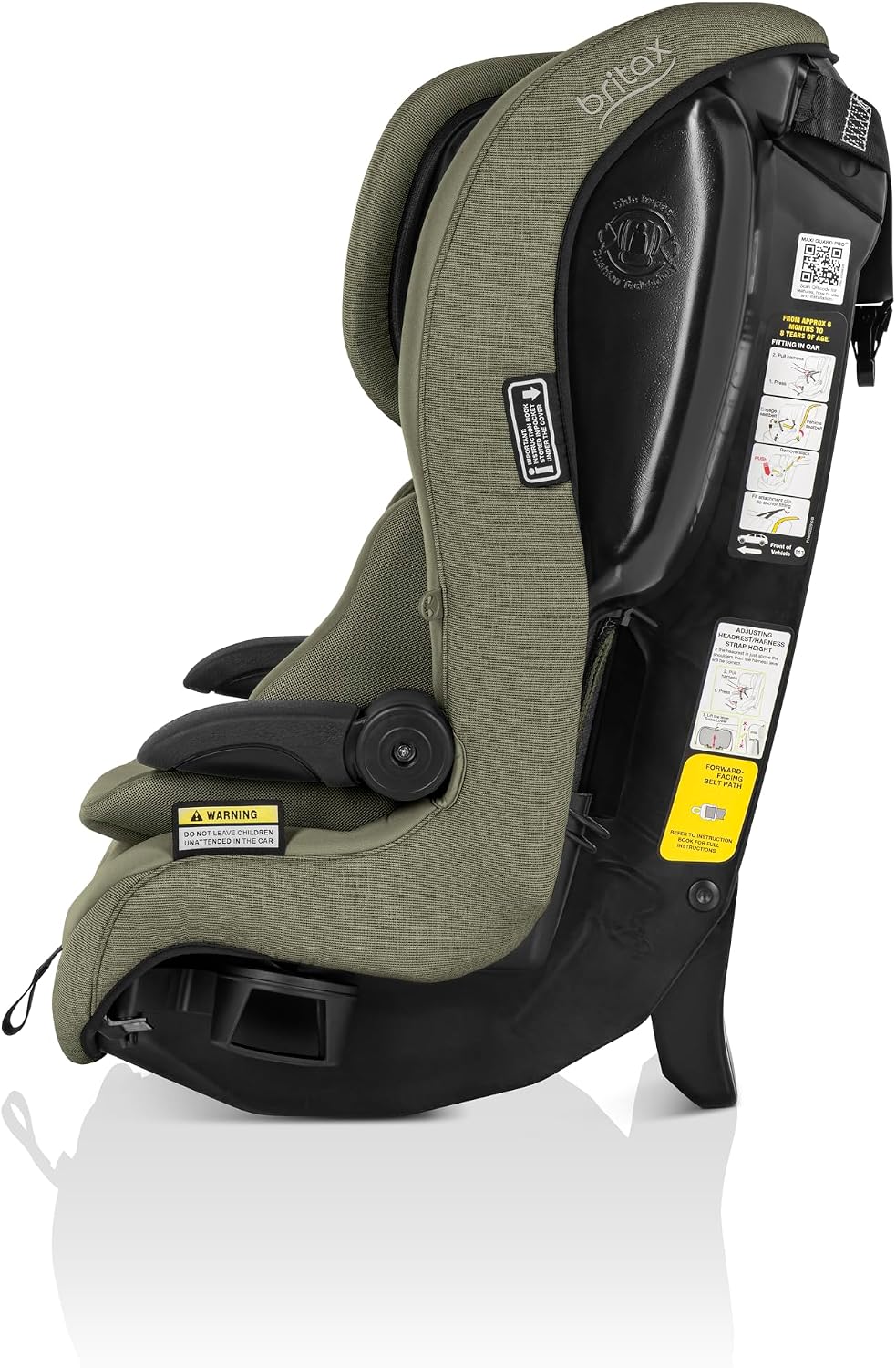 Maxi Guard Pro Style Car Seat Dark Olive, Forward Facing, in-Built Harness, 6 Months to 8 Years, Side Impact Cushion Technology, Narrow Design, Harnessed for Longer (8054)