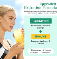 Venture Pal 2-in-1 Hydration + Immune Electrolytes Powder Packets with 7 Electrolytes & 6 Vitamins,16 Sticks