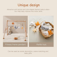 Promise Babe Baby Play Gym Wooden Infant Activity Gym with 5 Detachable Toys