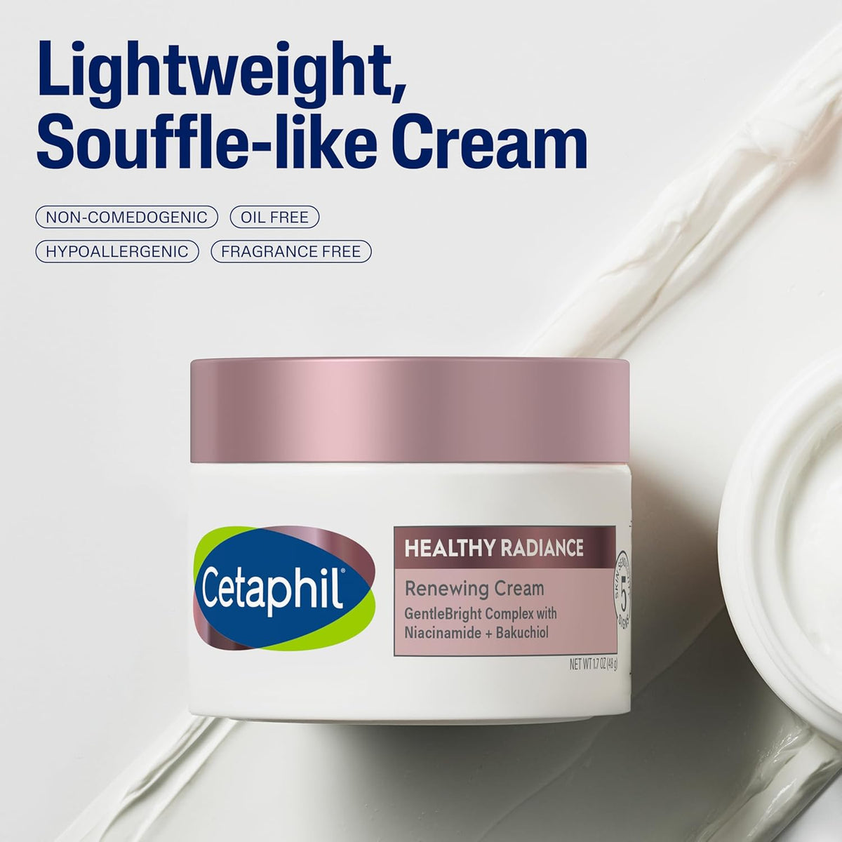 Cetaphil Face Cream, Designed for Sensitive Skin, Hypoallergenic, Fragrance Free, 1.7oz