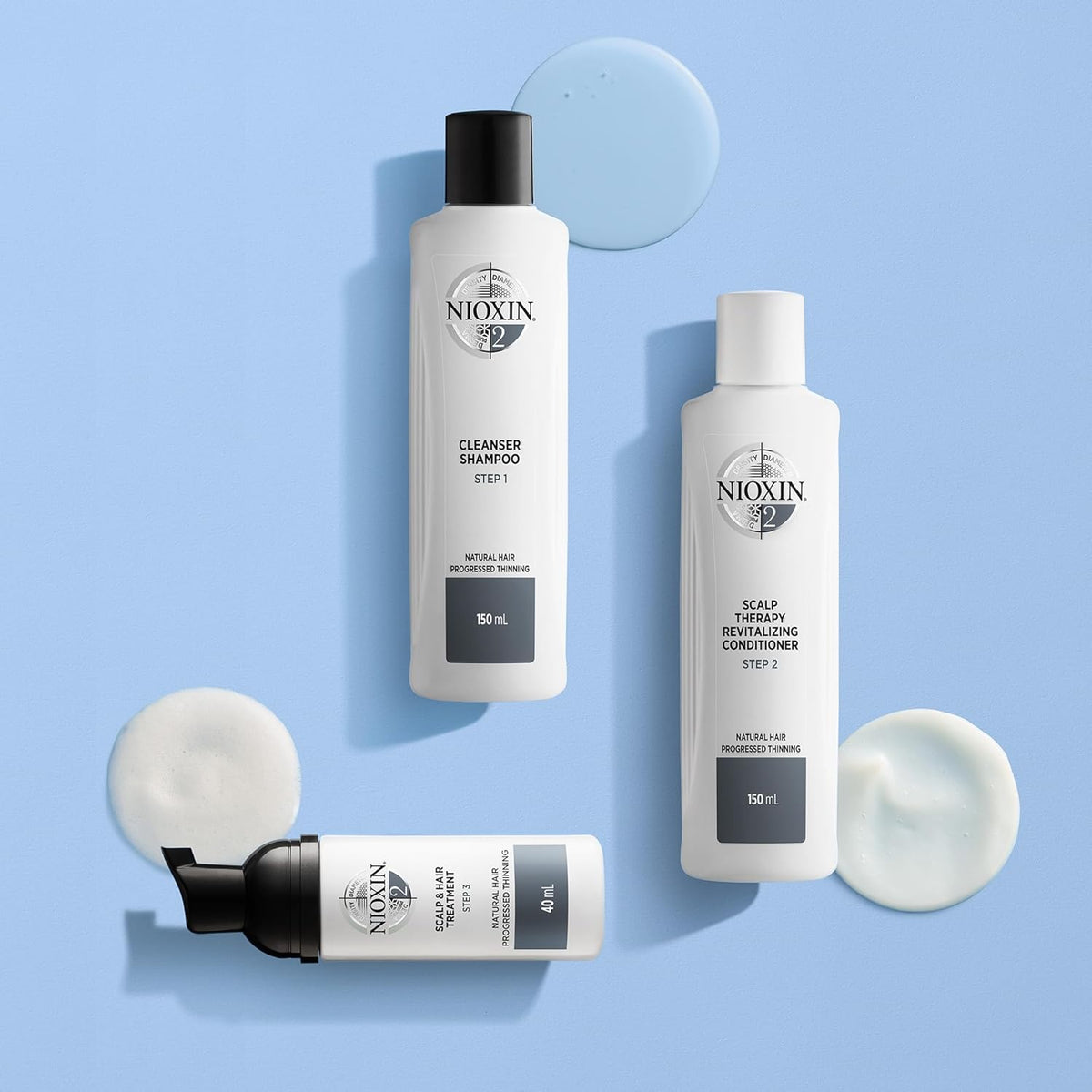 Nioxin System 2 Kit for Natural Hair with Progressed & Advanced Thinning Hair, 3 Piece Kit