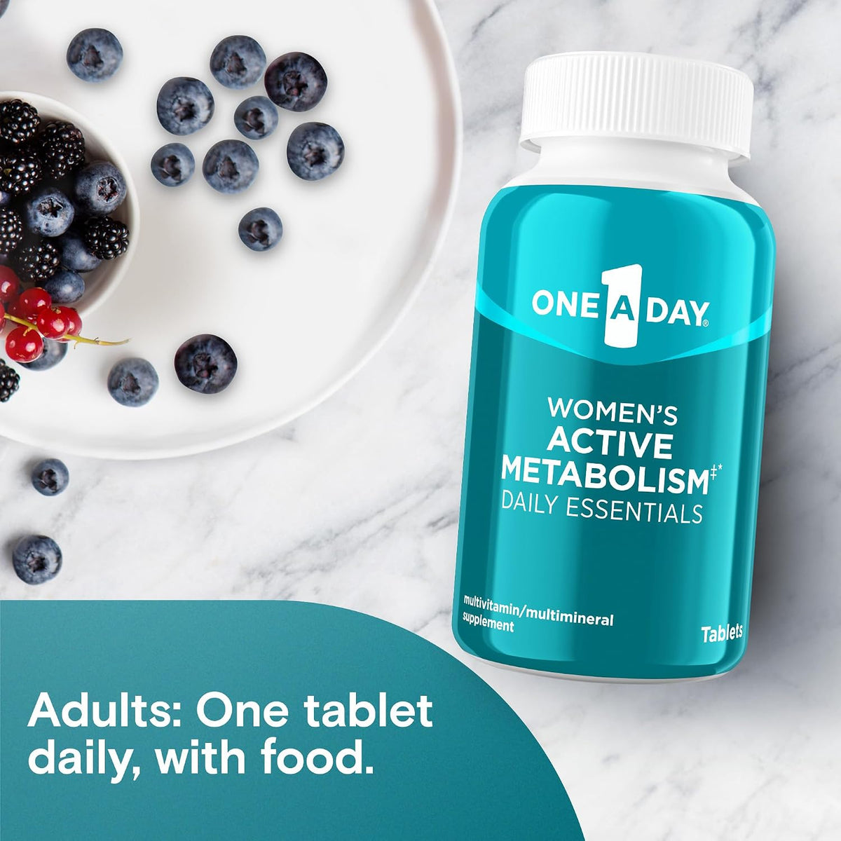 One A Day Women's Active Metabolism Daily Essential, Multivitamin for Women, Metabolism Support, 120 Count