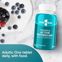 One A Day Women's Active Metabolism Daily Essential, Multivitamin for Women, Metabolism Support, 120 Count