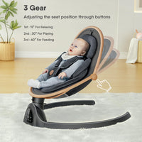 Baby Swings for Infants, Fasonbaby Bluetooth Infant Swing with Music Speaker with 3 Seat Positions, 5 Speeds and Remote Control (Black)