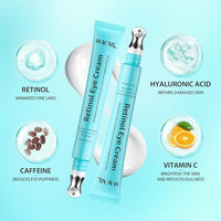 Retinol Eye Cream - Anti Aging Under Eye Cream with Hyaluronic Acid & Caffeine, Eye Serum for Dark Circles & Puffiness, Reduces Wrinkles & Repairs Eye Area (15ml)