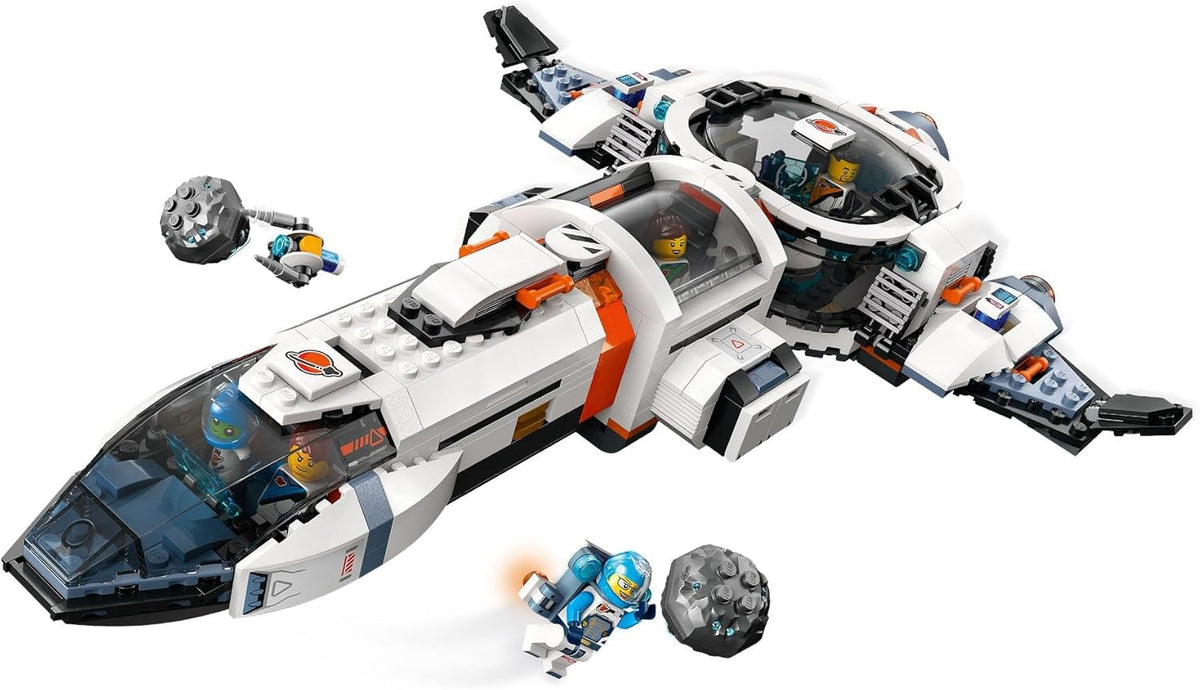 LEGO City Modular Galactic Spaceship Toy for 7+ Year Old Boys & Girls, Building Set with 4 Astronaut Minifigures & an Alien Figure, Kids Space Rocket Toy, STEM Construction Block Playset 60446