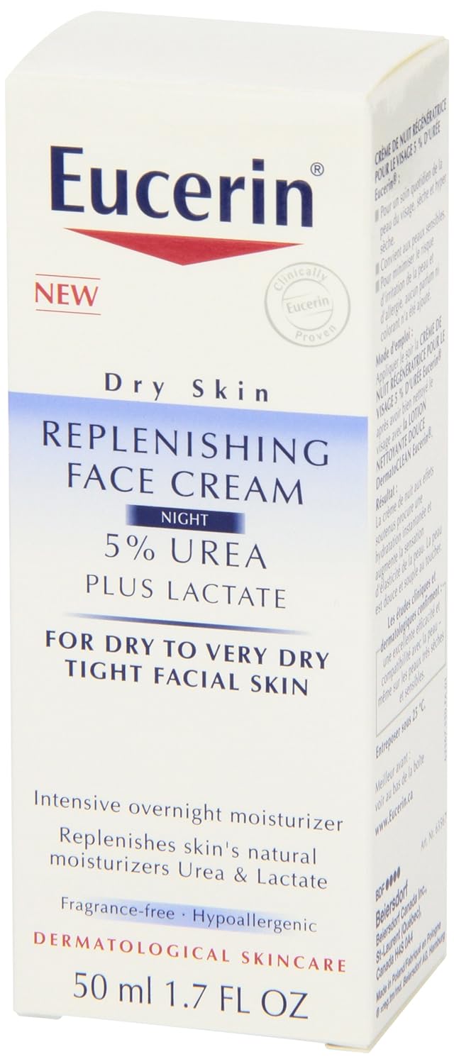 Eucerin Replenishing Skin Relief Face Cream (with 5% Urea) (50ml, Dermatalogical Skincare, Fragrance Free) by Eucerin