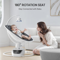 Baby Swings for Infants, Electric 3D-Motion Baby Swings with 7 Modes, 5-Point Harness, APP Control (7-33lbs)