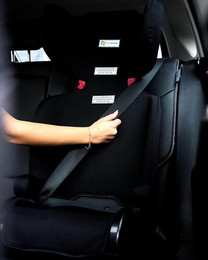 InfaSecure Versatile Folding Booster Seat, 4 to 8 Years, Black, CS6613V