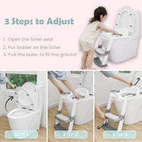 Potty Training Seat, Toddler Step Stool, 2 in 1 Potty Training Toilet for Kids,Grey