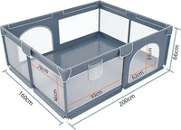 Baby Playpen 200 x 160 cm, Extra Large Baby Play Pen with 50 Ocean Balls, 4X Pull Rings