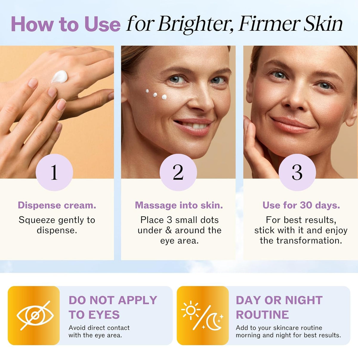 LilyAna Naturals Eye Cream for Dark Circles and Puffiness, Under Eye Cream for Wrinkles and Bags, Anti Aging Cream helps Improve Dryness; for Sensitive Skin 0.5 oz